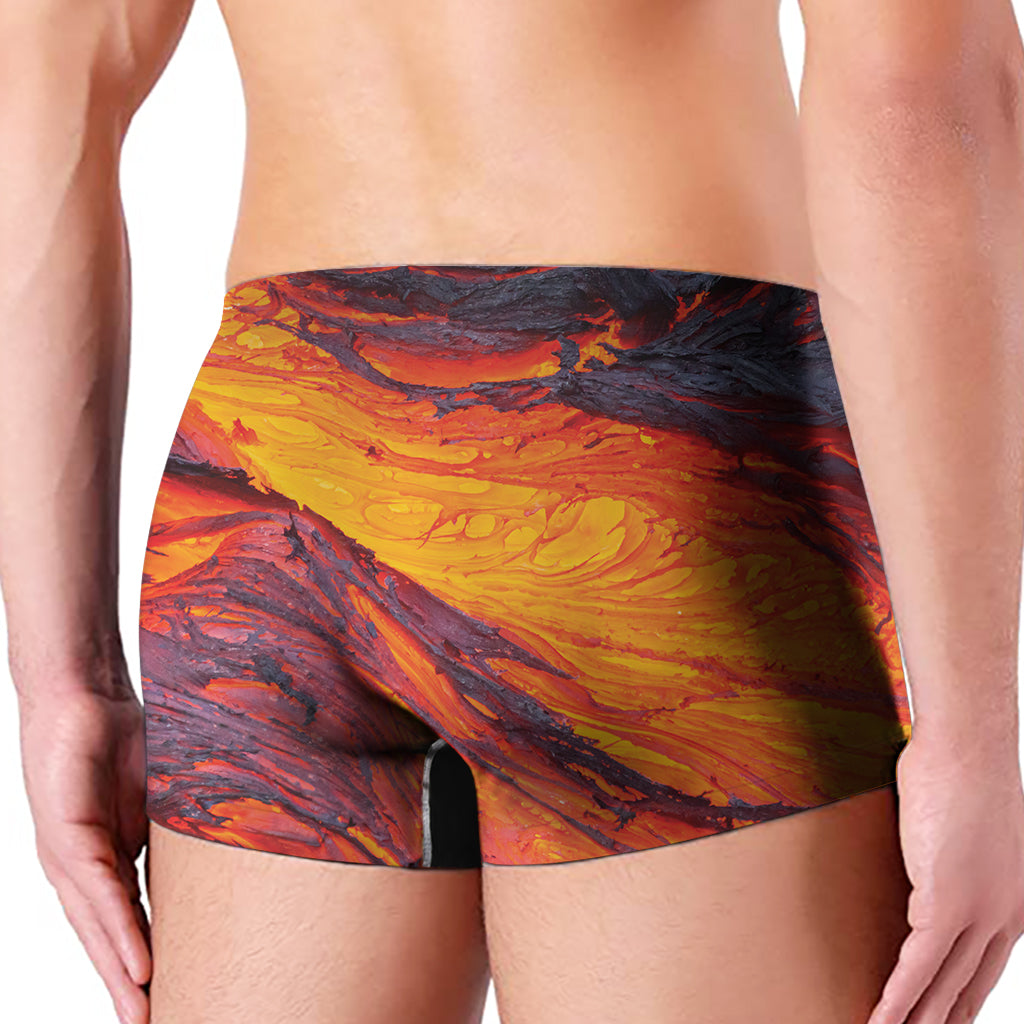 Volcano Lava Print Men's Boxer Briefs