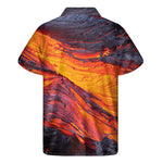 Volcano Lava Print Men's Short Sleeve Shirt