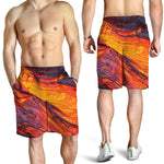 Volcano Lava Print Men's Shorts