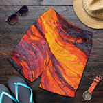 Volcano Lava Print Men's Shorts