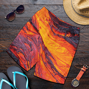 Volcano Lava Print Men's Shorts