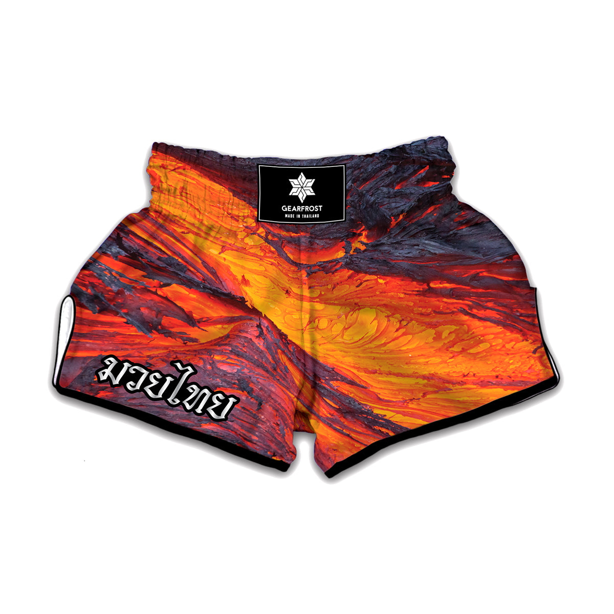 Volcano Lava Print Muay Thai Boxing Shorts