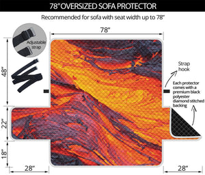 Volcano Lava Print Oversized Sofa Protector