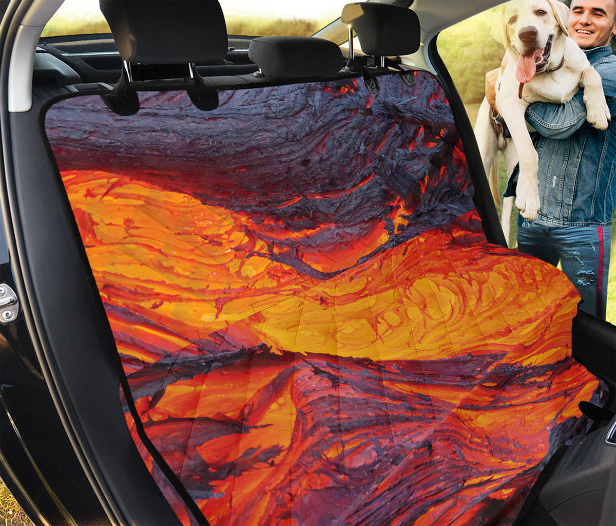 Volcano Lava Print Pet Car Back Seat Cover