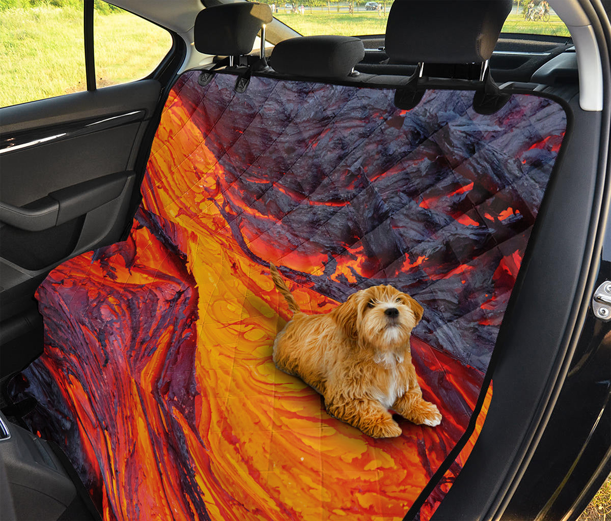 Volcano Lava Print Pet Car Back Seat Cover