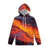 Volcano Lava Print Pullover Hoodie