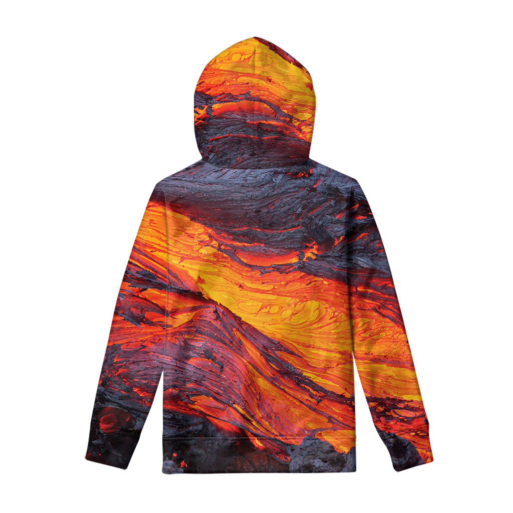 Volcano Lava Print Pullover Hoodie