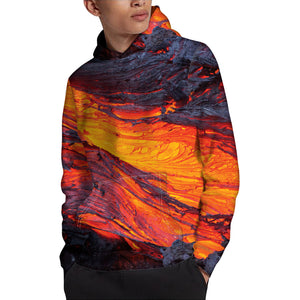 Volcano Lava Print Pullover Hoodie