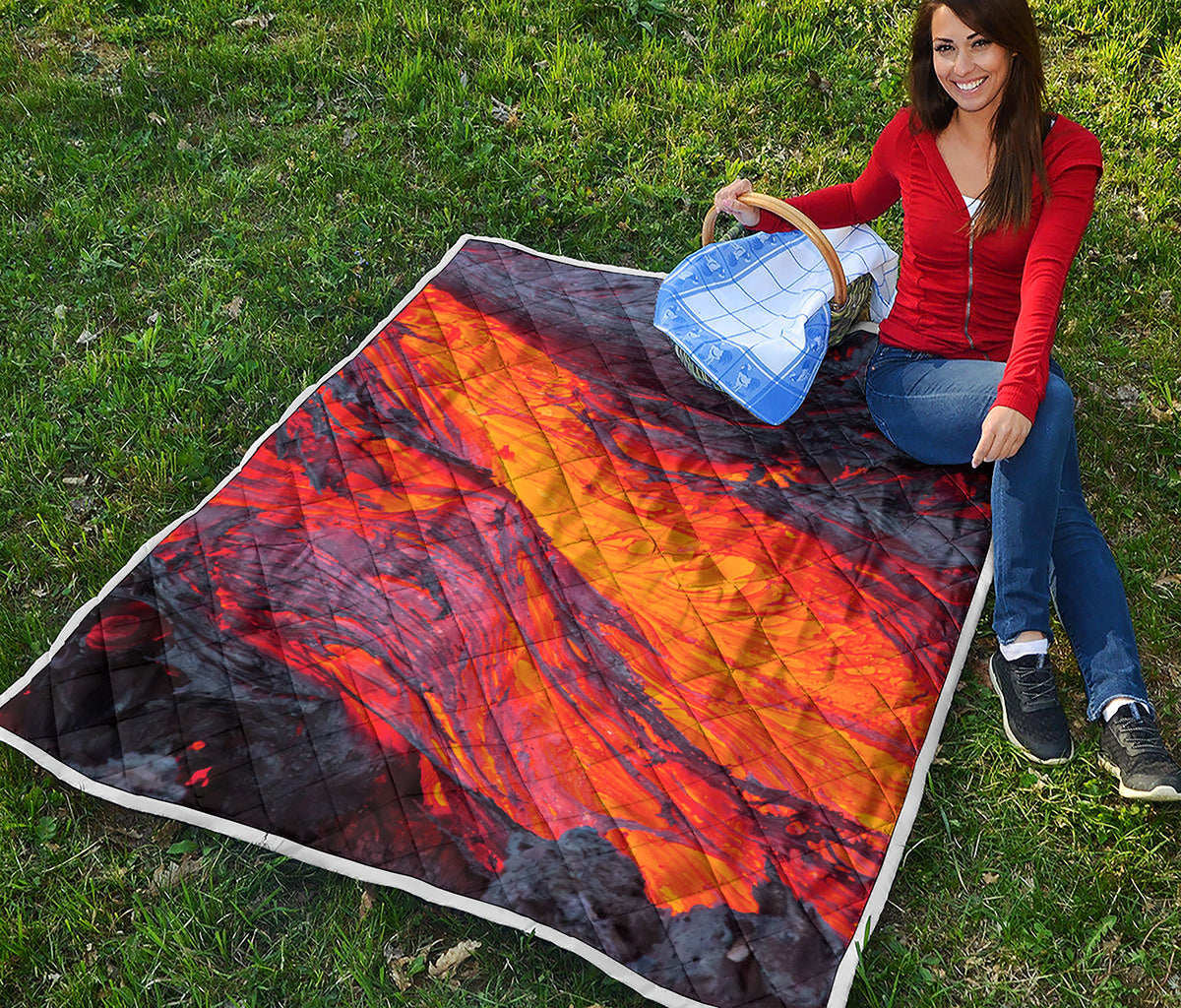 Volcano Lava Print Quilt