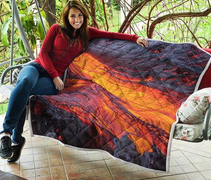 Volcano Lava Print Quilt