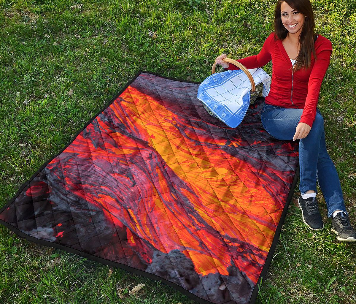 Volcano Lava Print Quilt