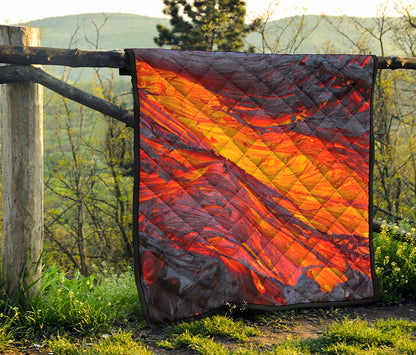 Volcano Lava Print Quilt