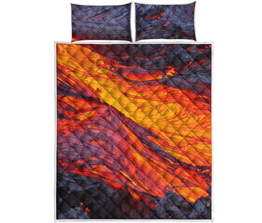 Volcano Lava Print Quilt Bed Set