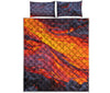 Volcano Lava Print Quilt Bed Set