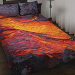 Volcano Lava Print Quilt Bed Set