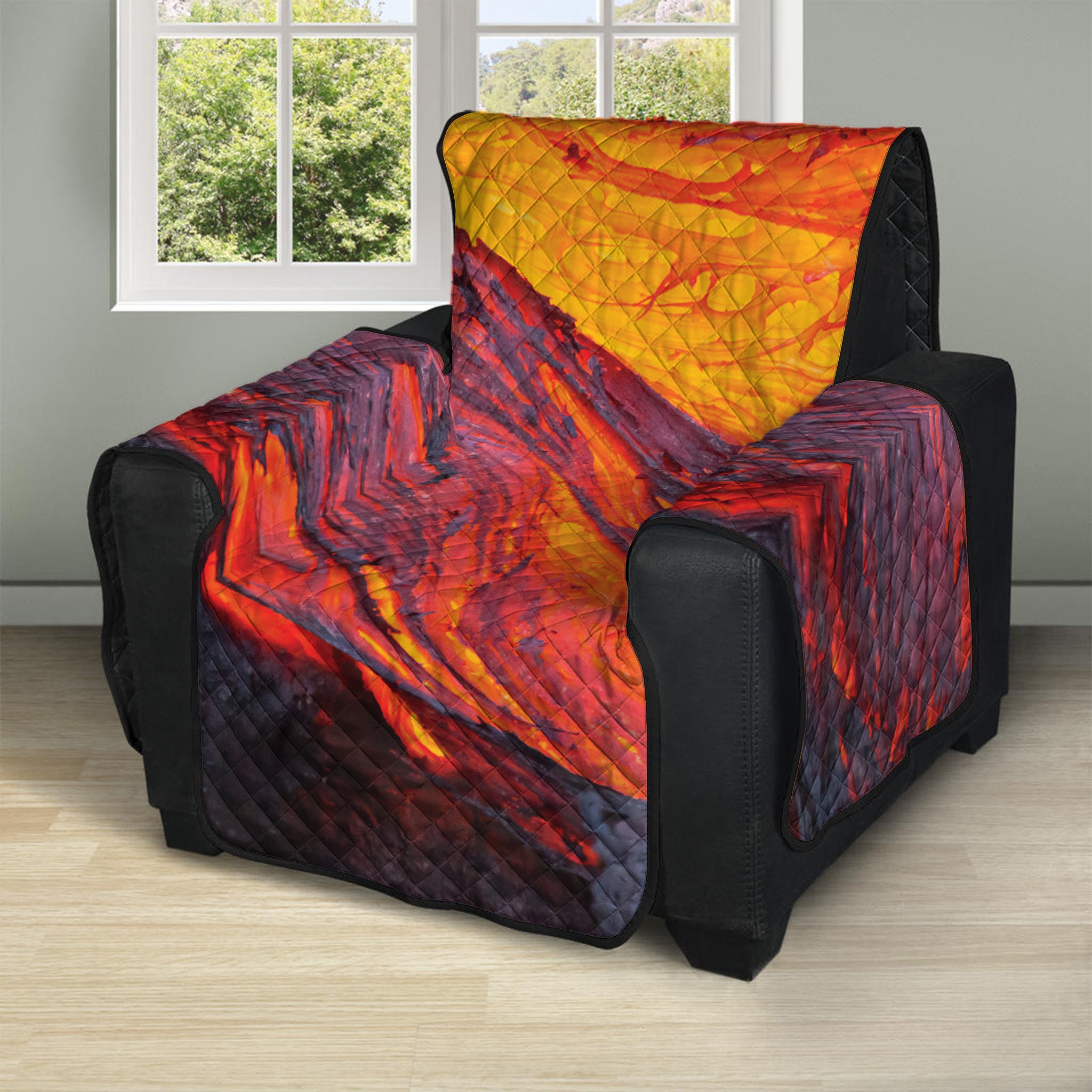 Volcano Lava Print Recliner Protector