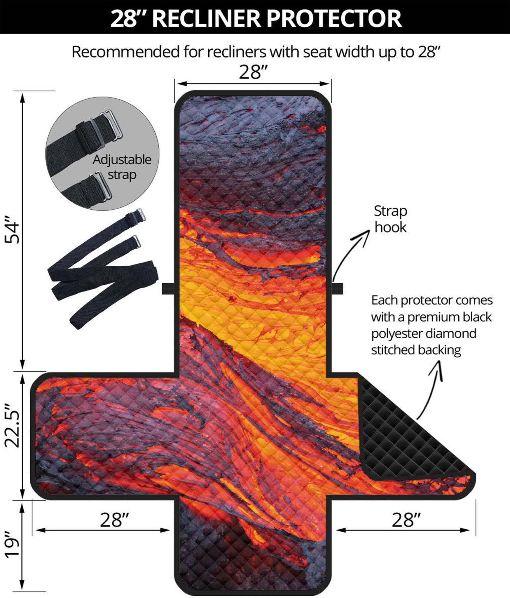 Volcano Lava Print Recliner Protector