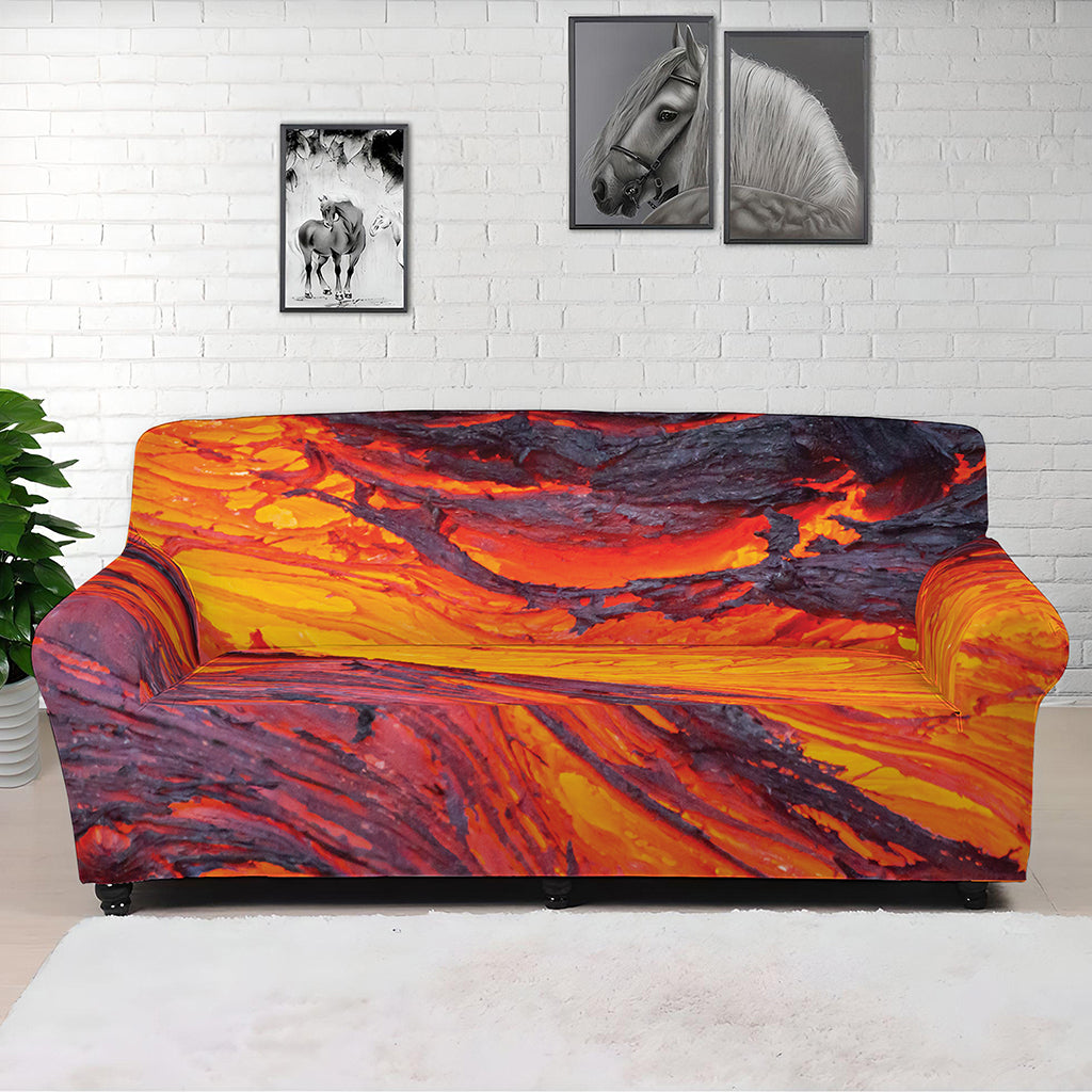 Volcano Lava Print Sofa Cover