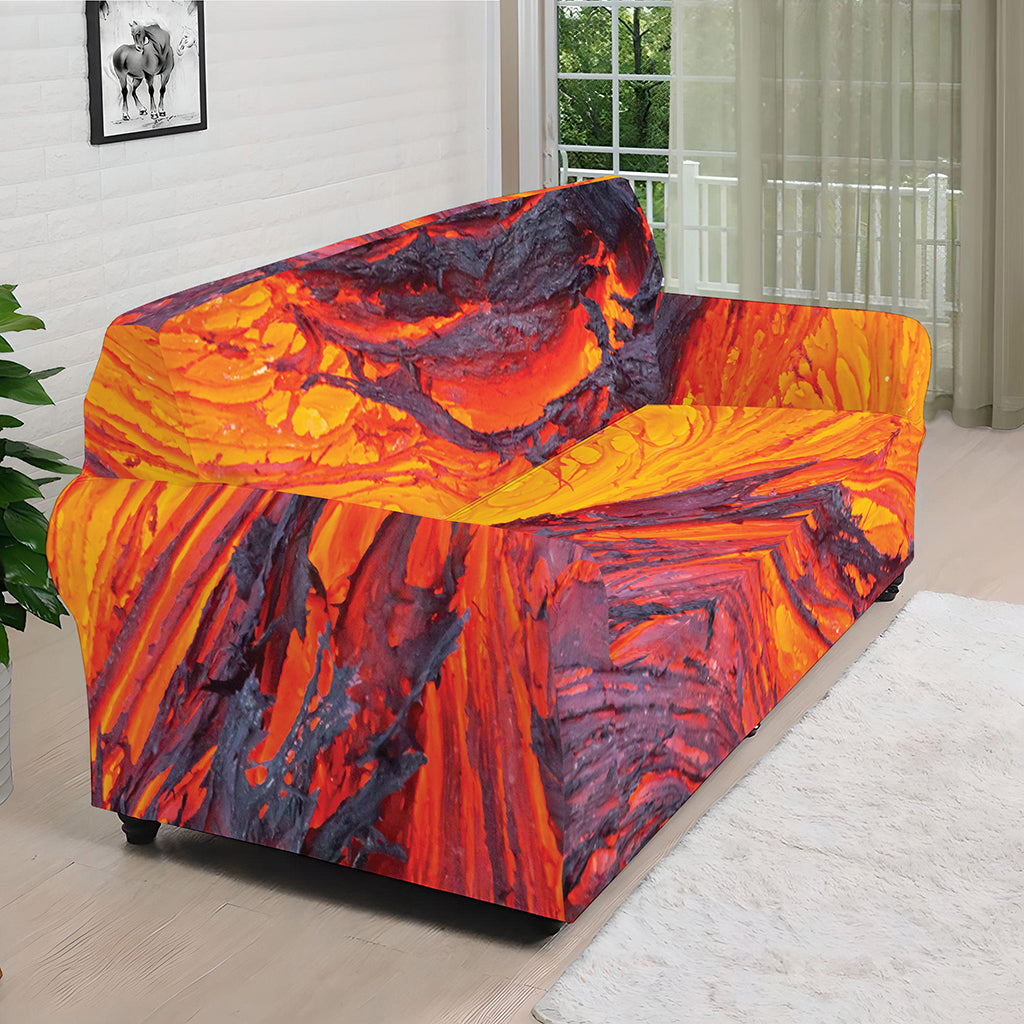 Volcano Lava Print Sofa Cover