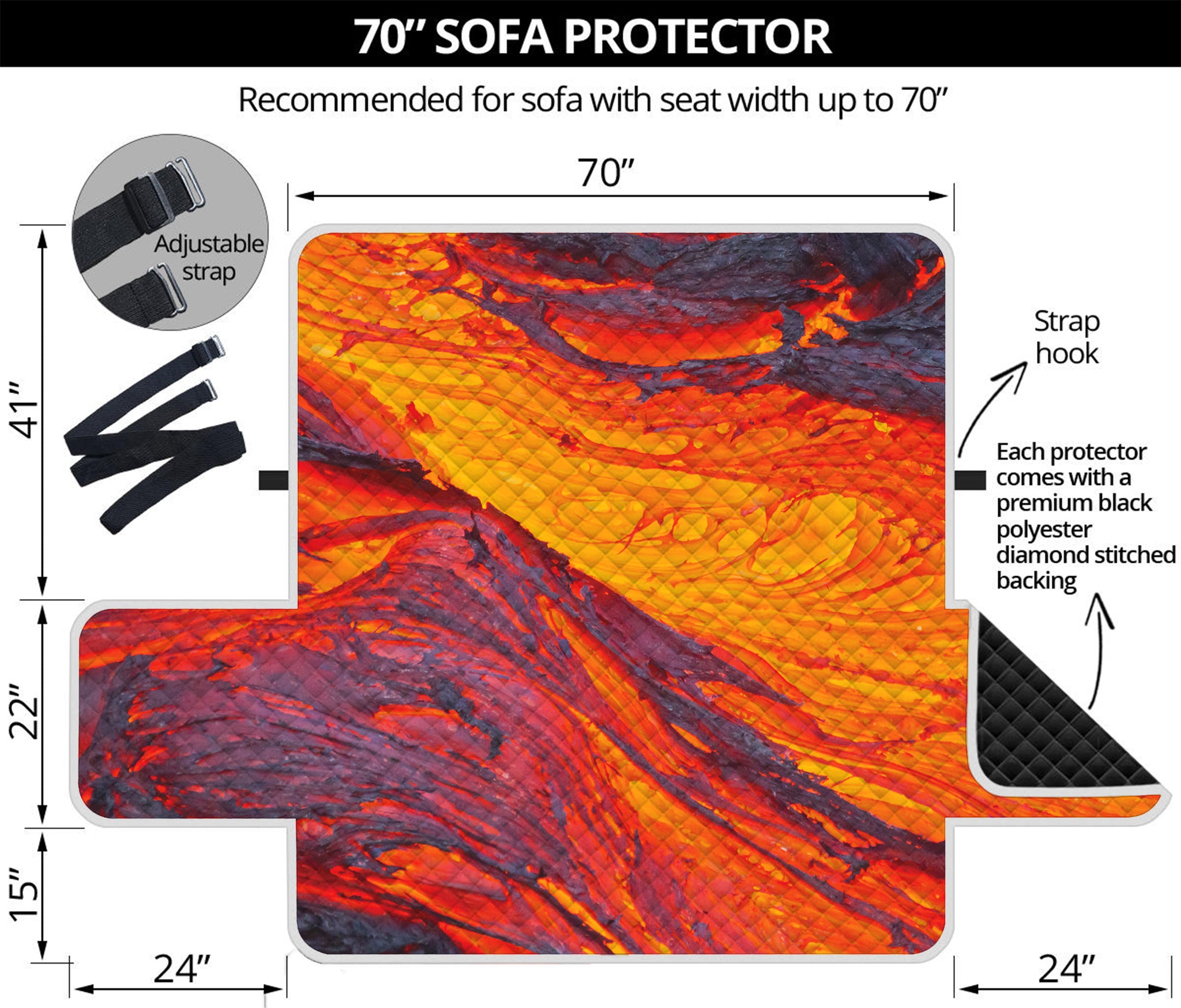 Volcano Lava Print Sofa Protector