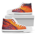 Volcano Lava Print White High Top Sneakers