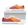 Volcano Lava Print White Low Top Sneakers
