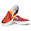 Volcano Lava Print White Slip On Shoes