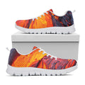 Volcano Lava Print White Running Shoes