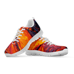 Volcano Lava Print White Sneakers