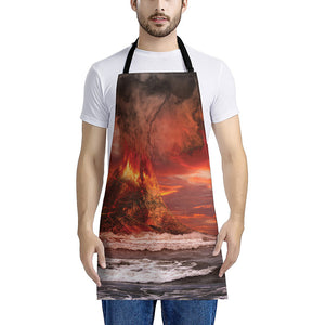 Volcano On The Sea Print Apron