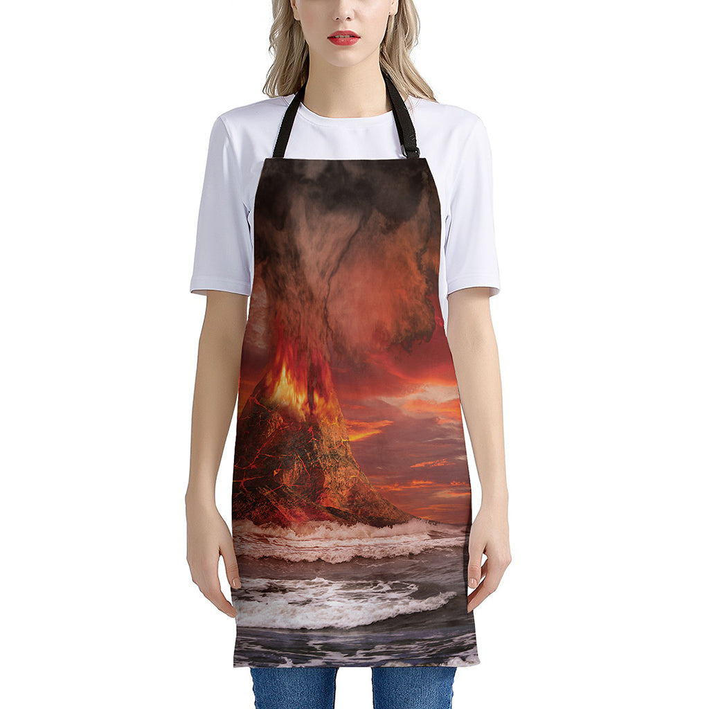 Volcano On The Sea Print Apron