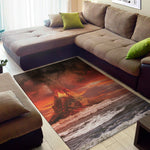 Volcano On The Sea Print Area Rug