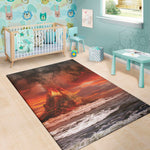 Volcano On The Sea Print Area Rug