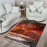 Volcano On The Sea Print Area Rug