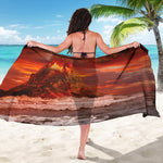 Volcano On The Sea Print Beach Sarong Wrap
