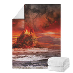 Volcano On The Sea Print Blanket