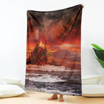 Volcano On The Sea Print Blanket