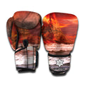 Volcano On The Sea Print Boxing Gloves