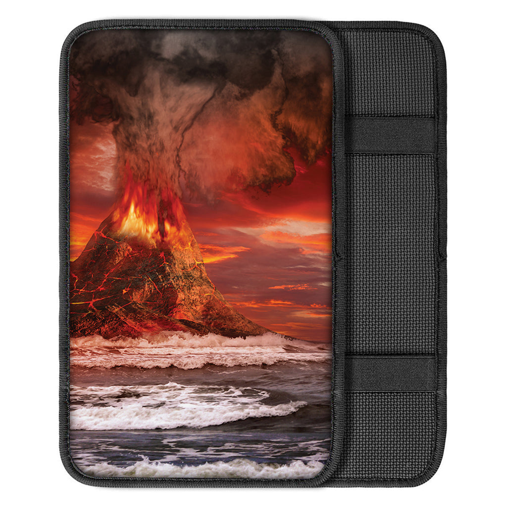 Volcano On The Sea Print Car Center Console Cover