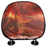 Volcano On The Sea Print Car Headrest Covers