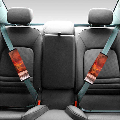 Volcano On The Sea Print Car Seat Belt Covers