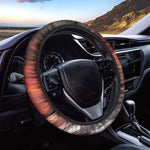 Volcano On The Sea Print Car Steering Wheel Cover