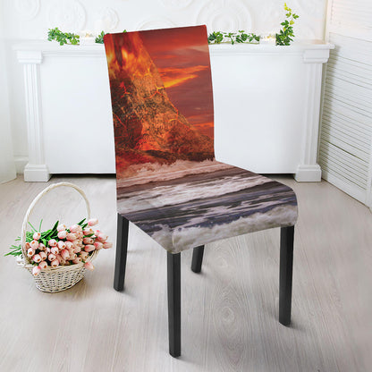 Volcano On The Sea Print Dining Chair Slipcover
