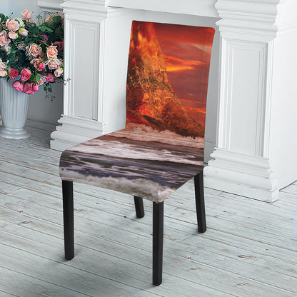 Volcano On The Sea Print Dining Chair Slipcover
