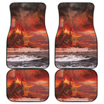 Volcano On The Sea Print Front and Back Car Floor Mats