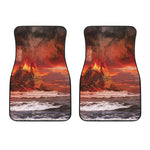 Volcano On The Sea Print Front Car Floor Mats