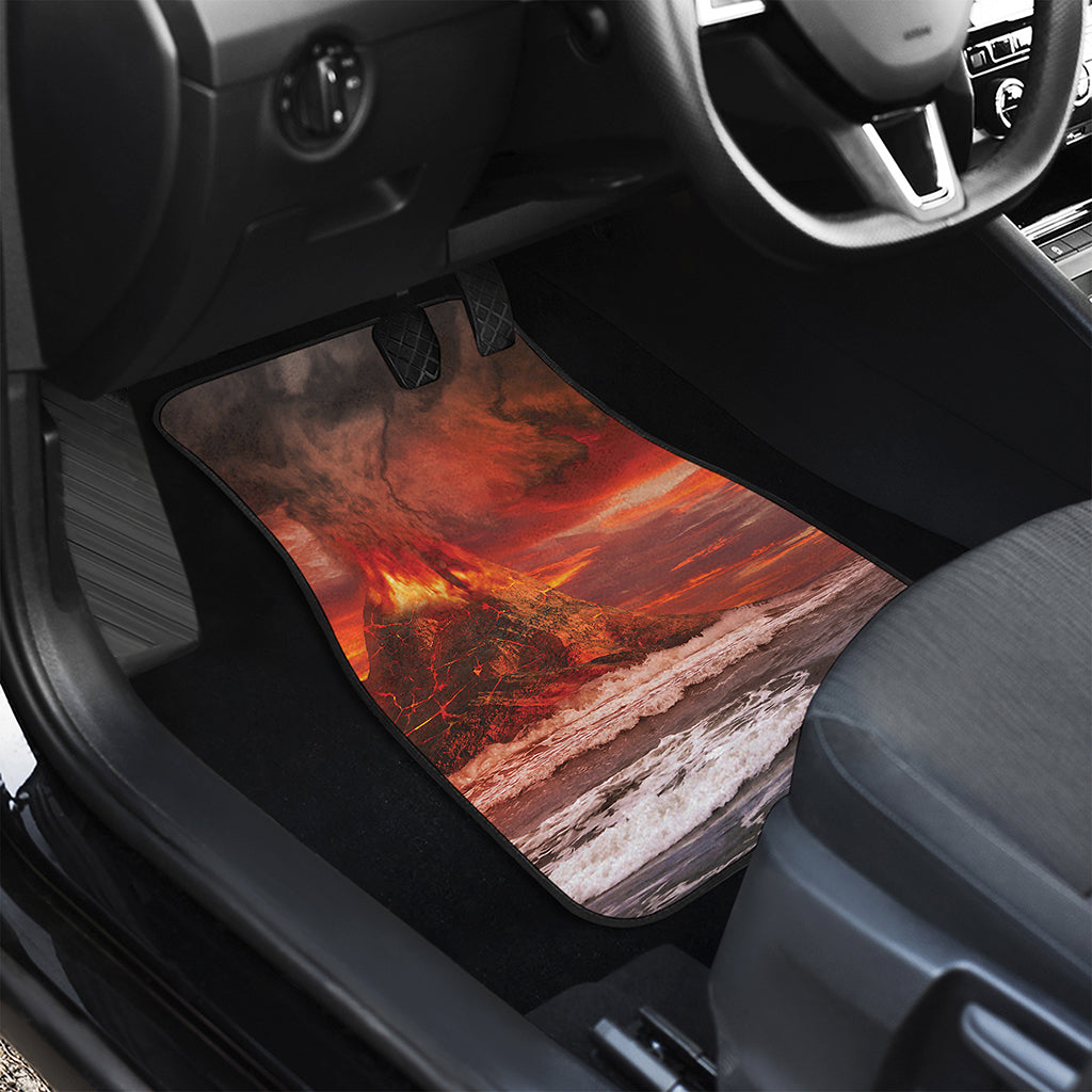 Volcano On The Sea Print Front Car Floor Mats