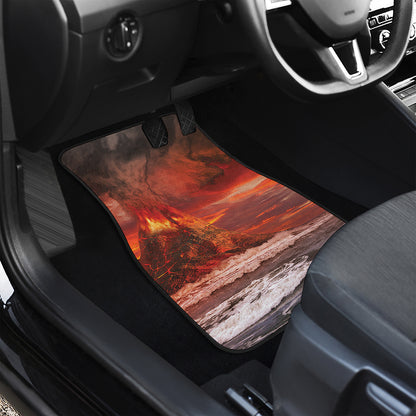 Volcano On The Sea Print Front Car Floor Mats