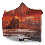 Volcano On The Sea Print Hooded Blanket