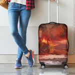 Volcano On The Sea Print Luggage Cover